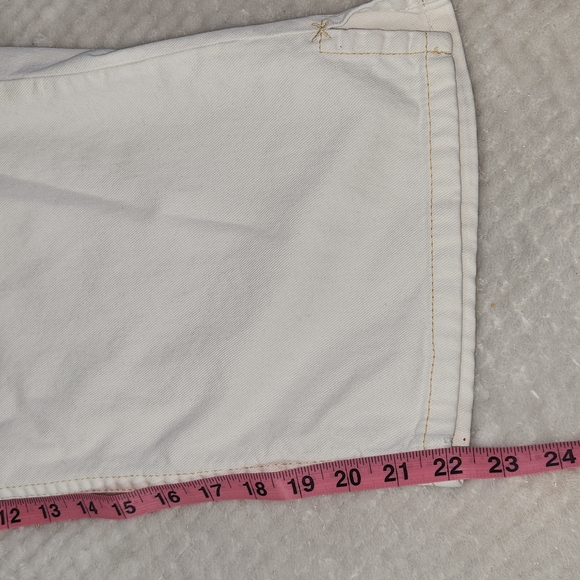 LEVI'S STRAUSS WOMENS CROP JEANS WHITE DENIM SIZE 14 - Picture 10 of 11